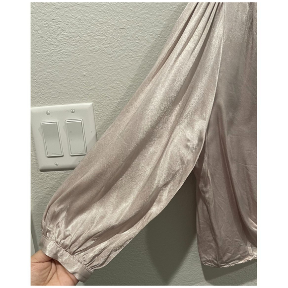 ZARA V-Neck Button Down Cream Blouse - Picture 3 of 5